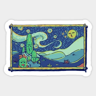 The Starry Night In The Desert Sticker